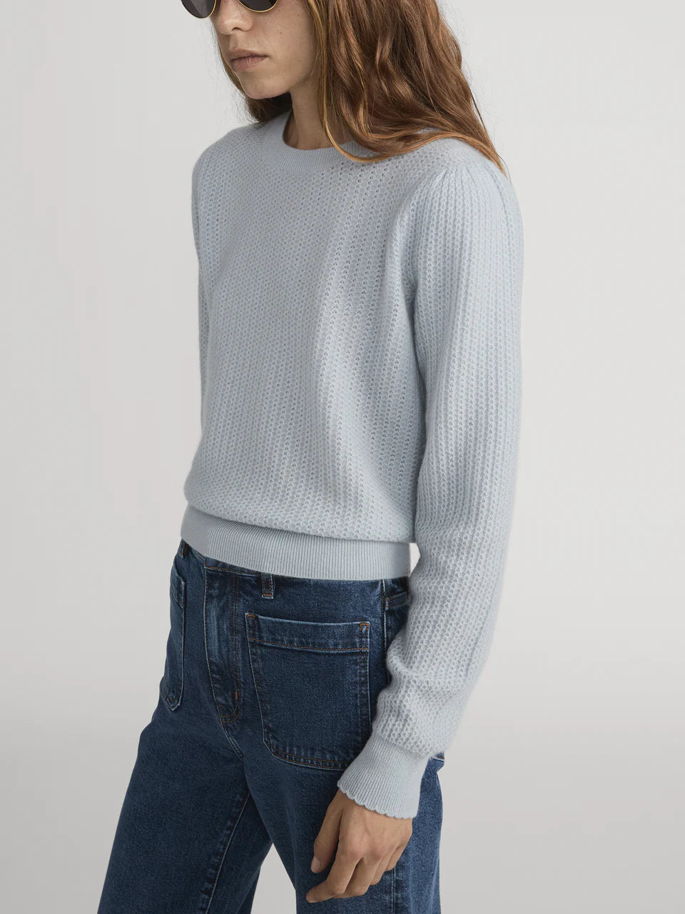 The Chain Pointelle Long Sleeve Sweater