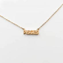 Load image into Gallery viewer, Zodiac Block Font Script Necklace