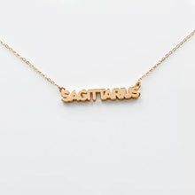 Load image into Gallery viewer, Zodiac Block Font Script Necklace