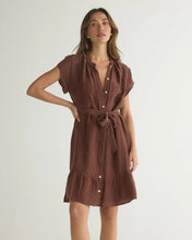 Load image into Gallery viewer, Cap Sleeve Ruffle Hem Shirt Dress