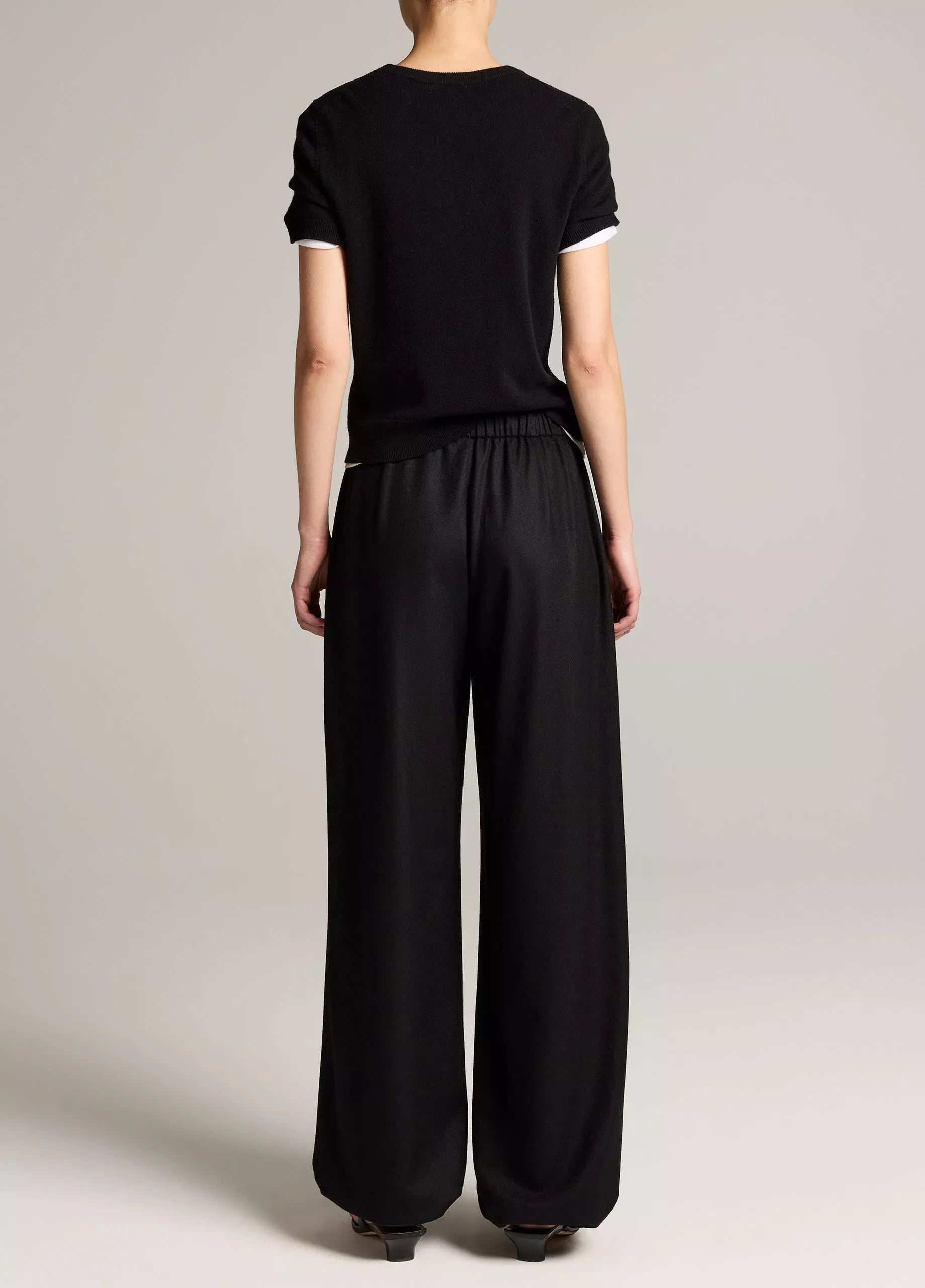 Italian Wool-Blend Flannel Drawstring Pant