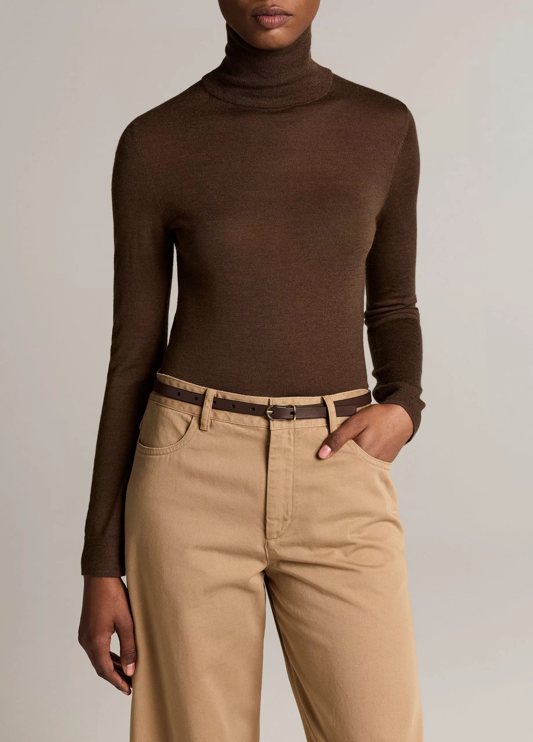 Cashmere-Silk Slim Turtleneck Sweater