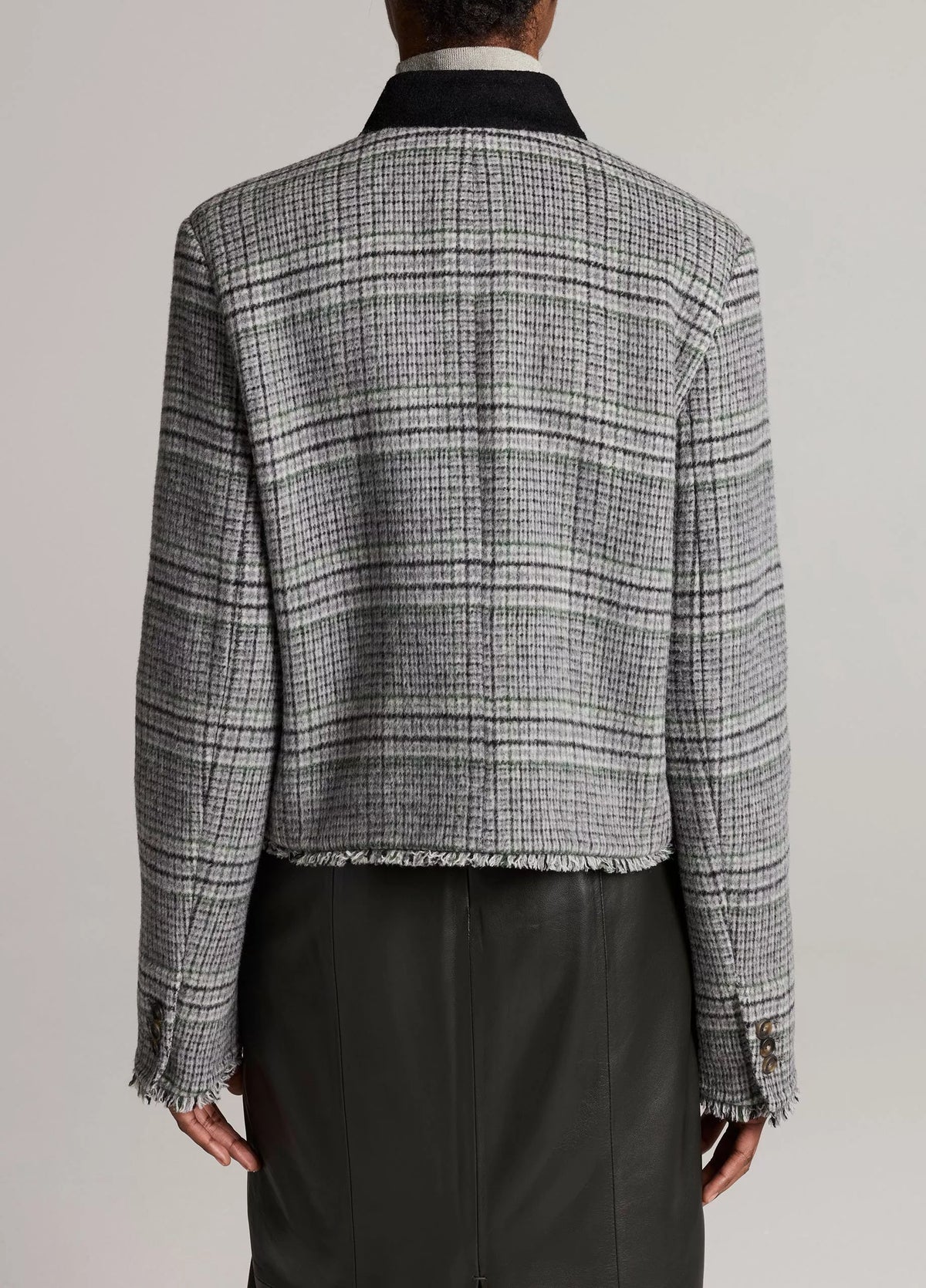 Glen Plaid Wool-Blend Jacket