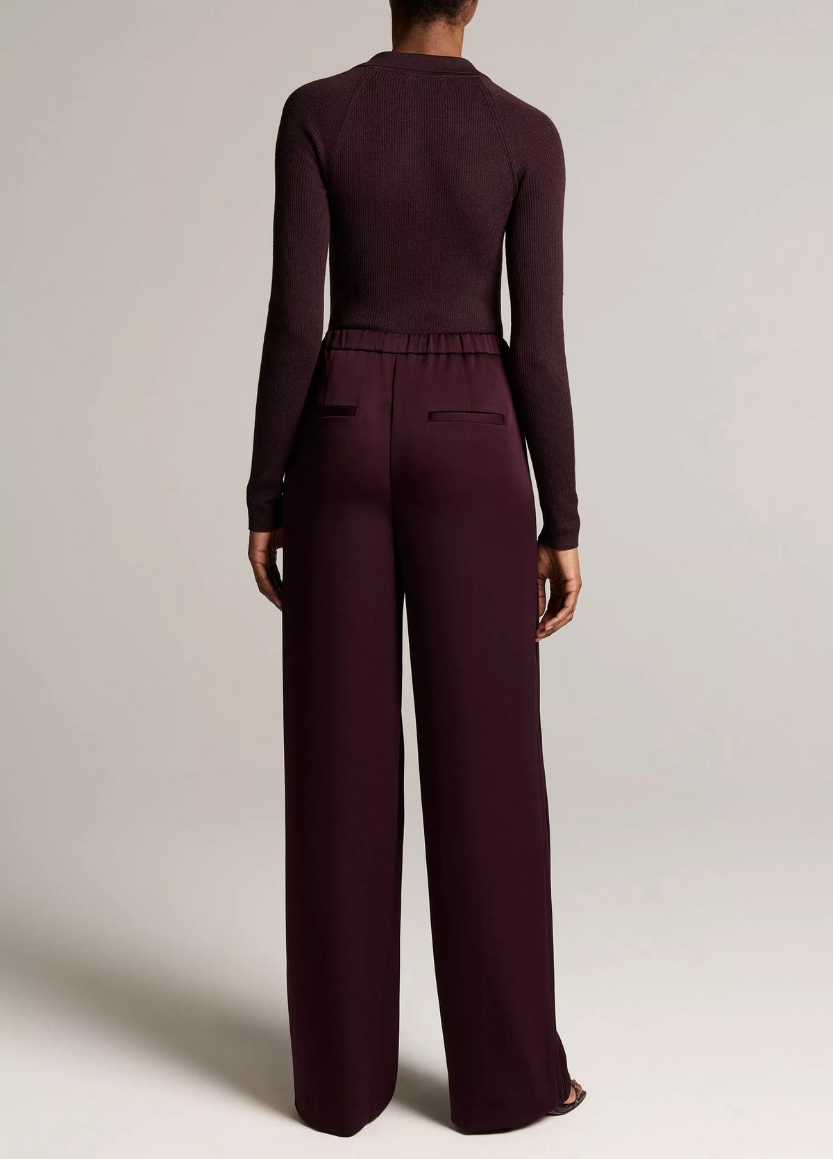 Satin Mid-Rise Drawstring Pant
