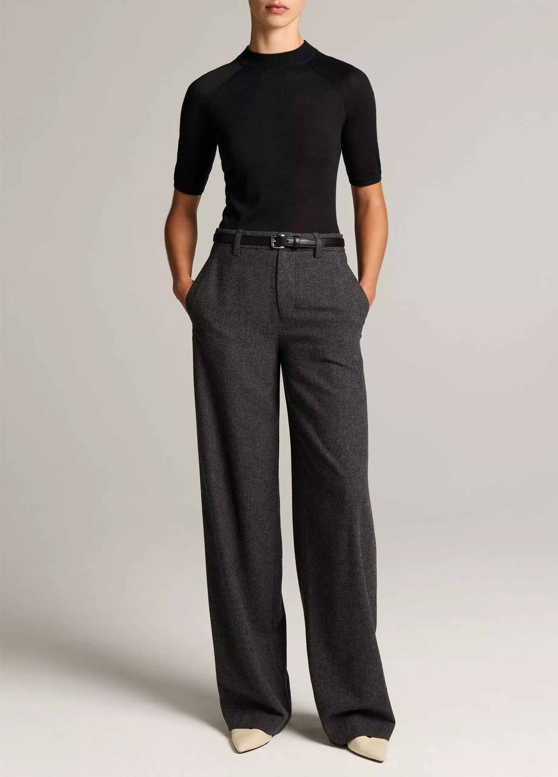 Cashmere-Silk Mock-Neck Raglan Sweater
