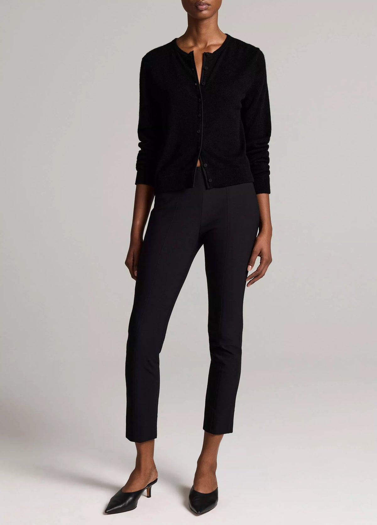 Wool-Blend Mixed-Media Cardigan