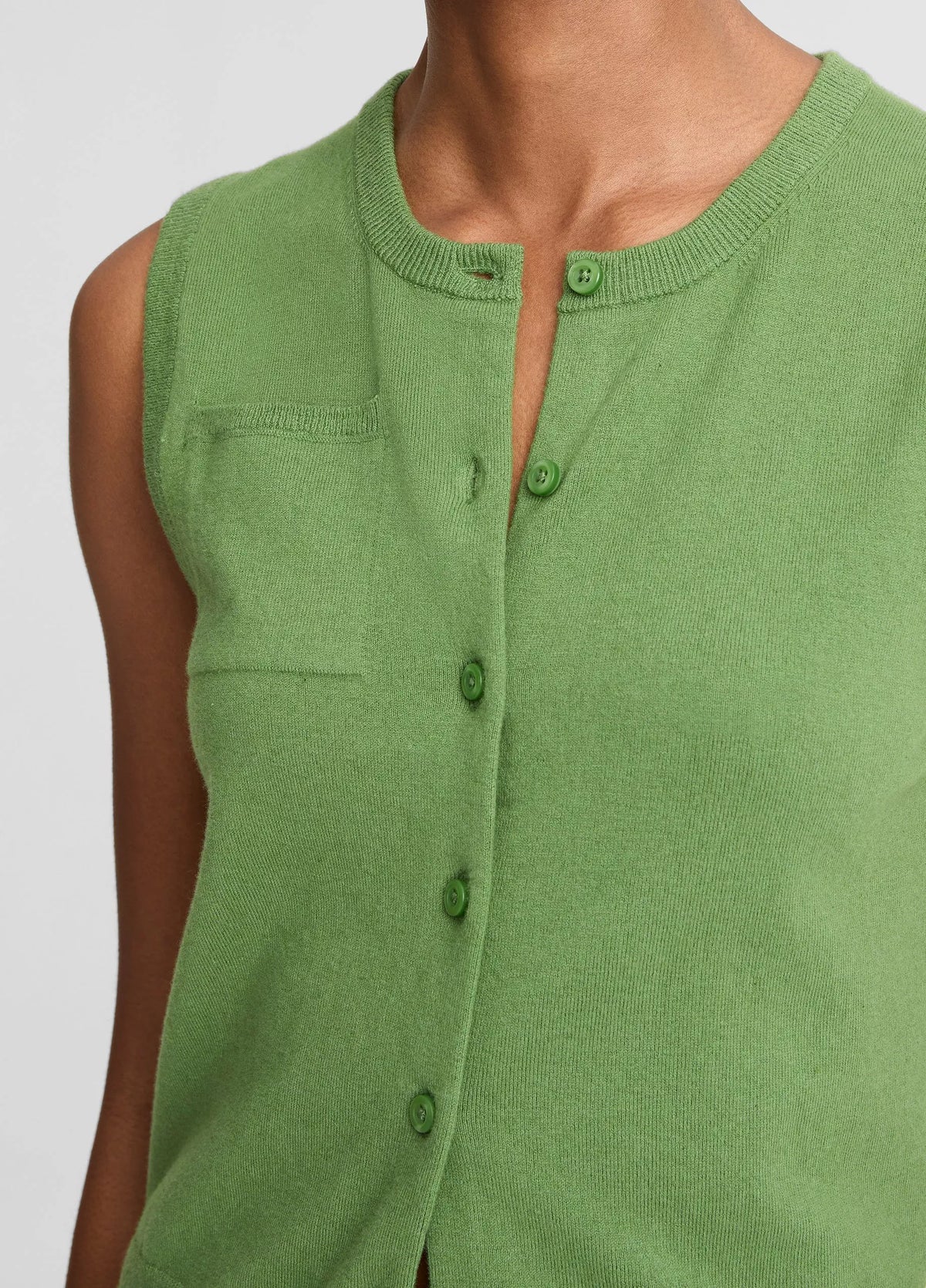 Cotton & Cashmere-Blend Button-Front Shell