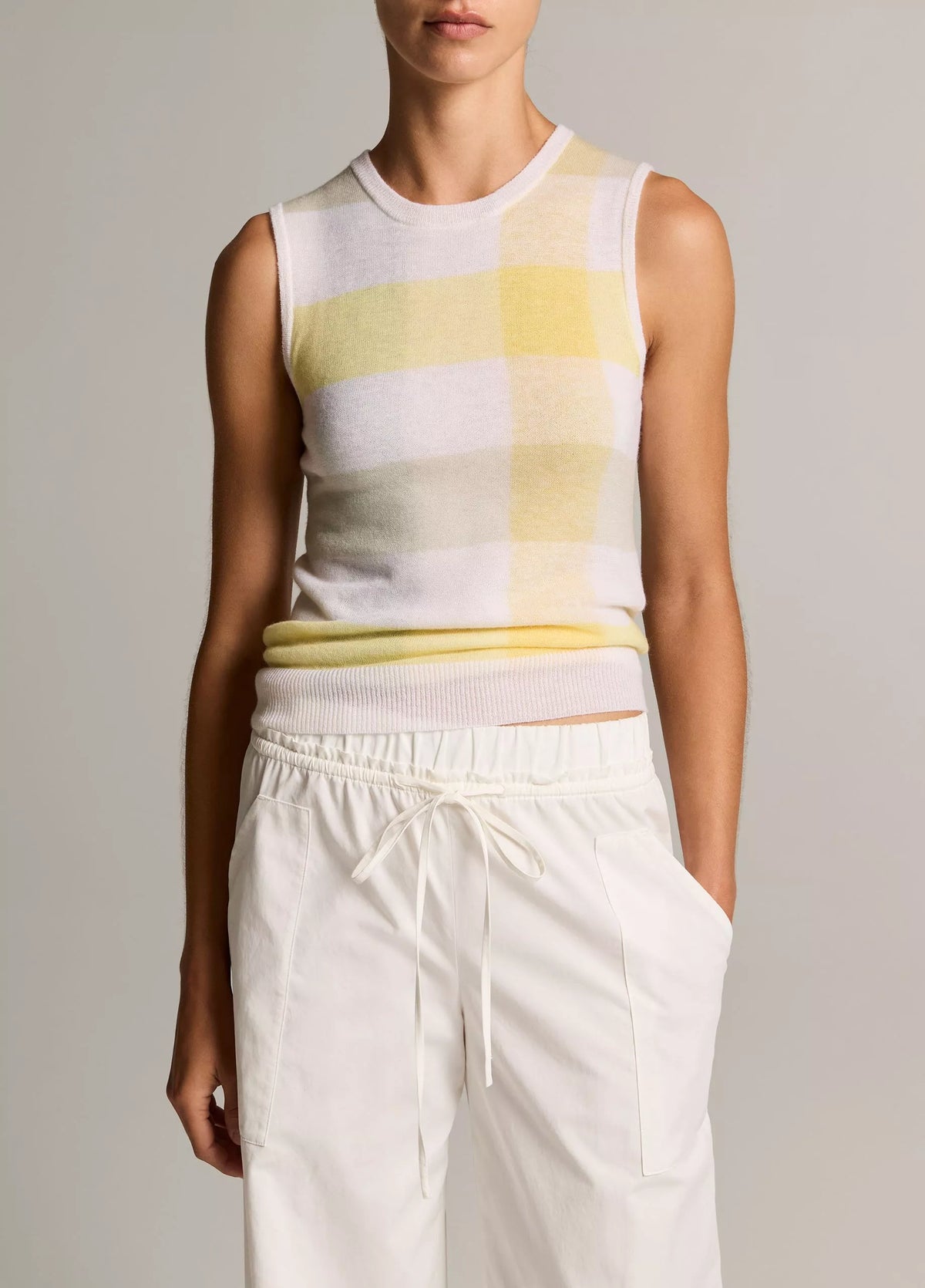Shadow Plaid Wool Shell