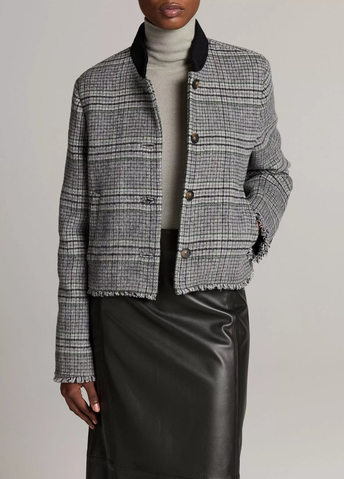 Glen Plaid Wool-Blend Jacket