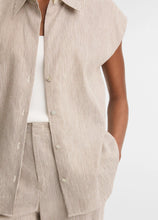 Load image into Gallery viewer, Ticking Stripe Cap Sleeve Blouse