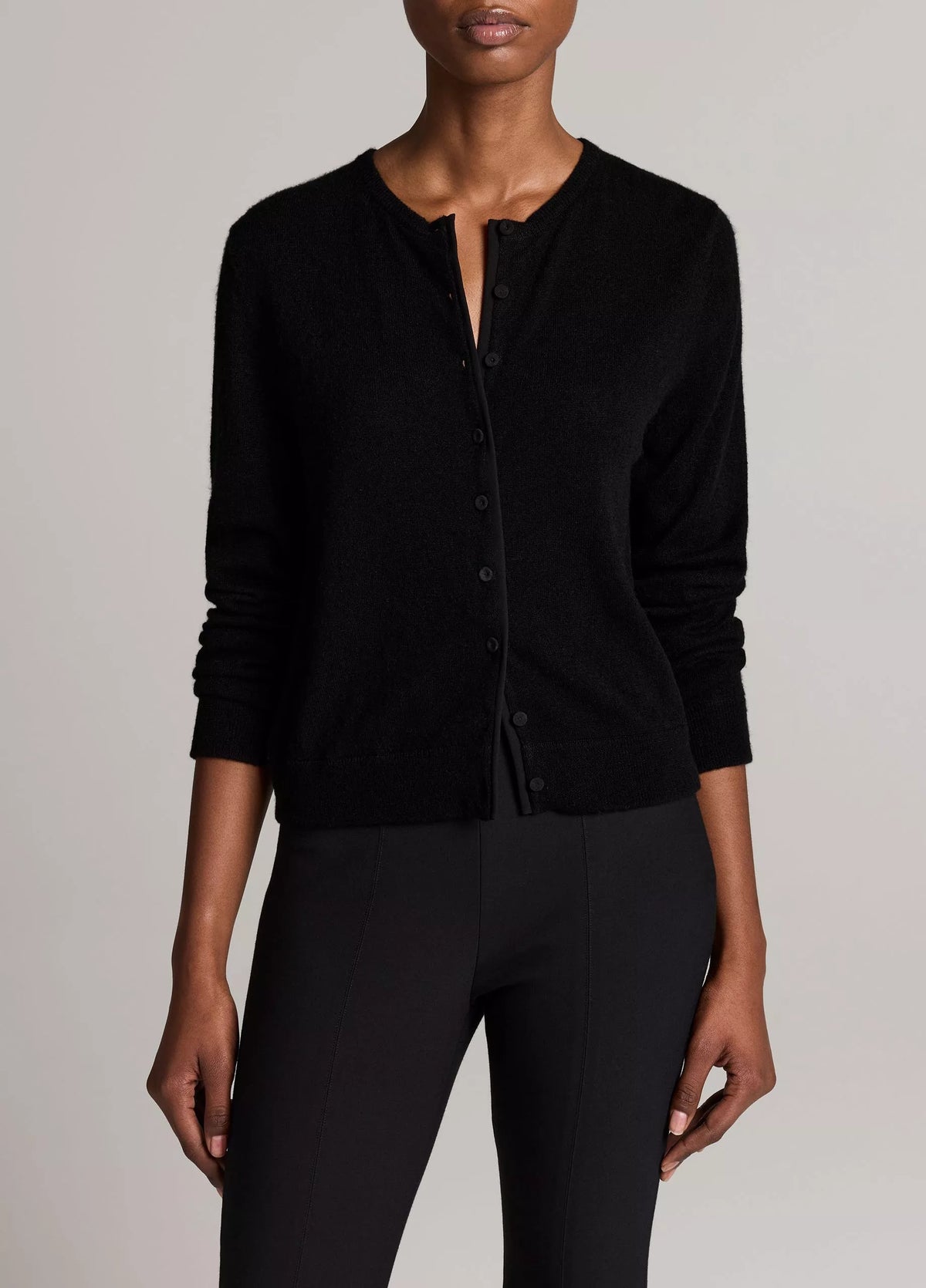 Wool-Blend Mixed-Media Cardigan