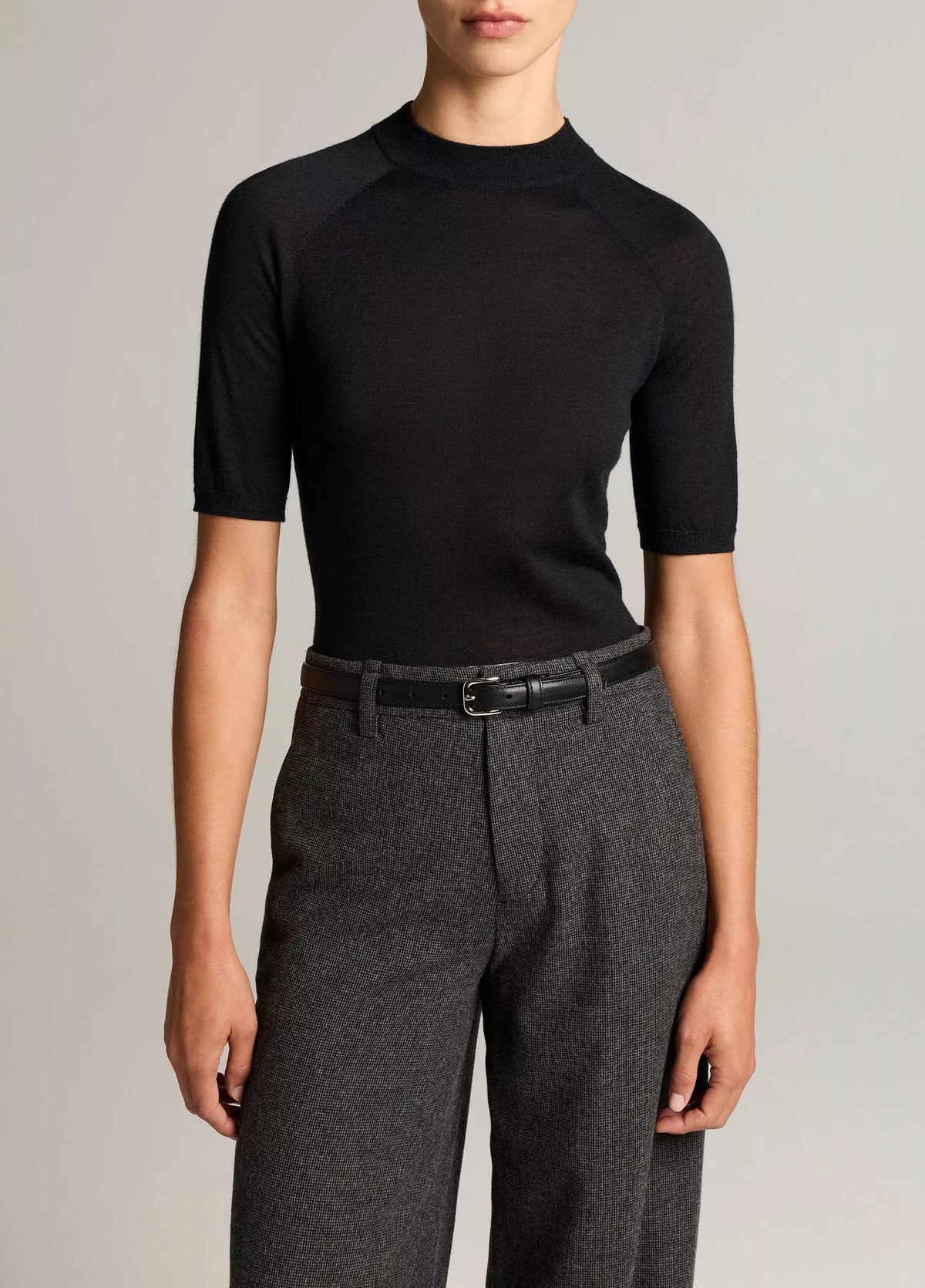 Cashmere-Silk Mock-Neck Raglan Sweater