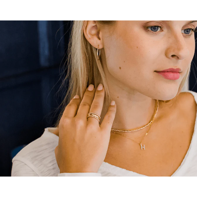18" 14k Gold and Diamond Initial Necklace