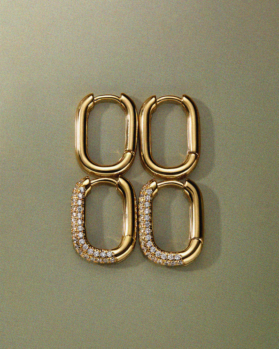 Pave Chain Link Huggies