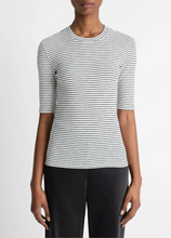 Load image into Gallery viewer, Striped Elbow Sleeve Crew
