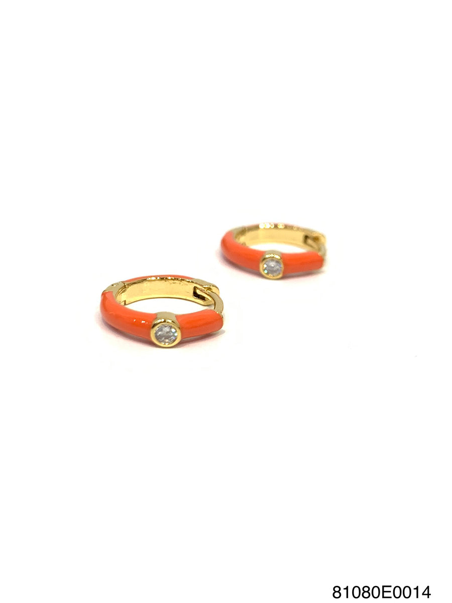 Zoe Enamel 1 CZ Huggie