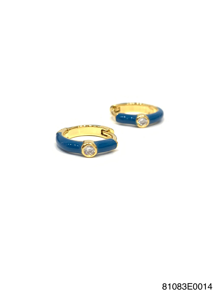 Zoe Enamel 1 CZ Huggie