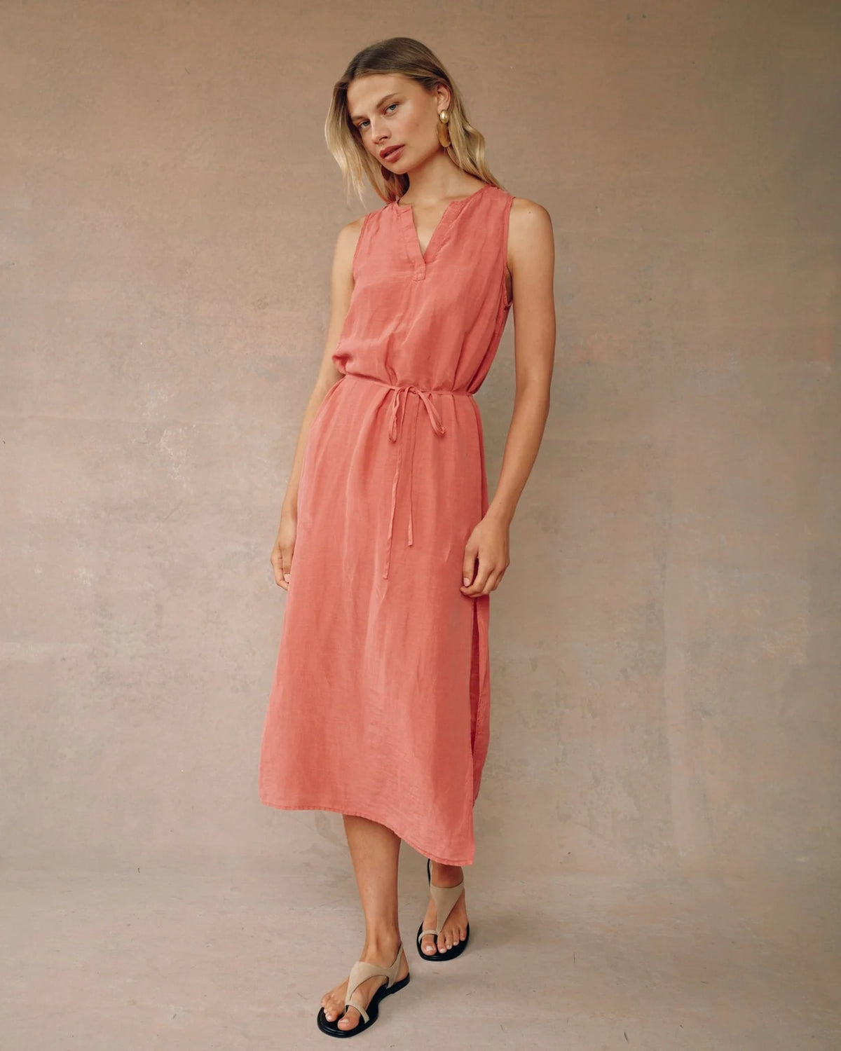 Sleeveless Belted Maxi Dress