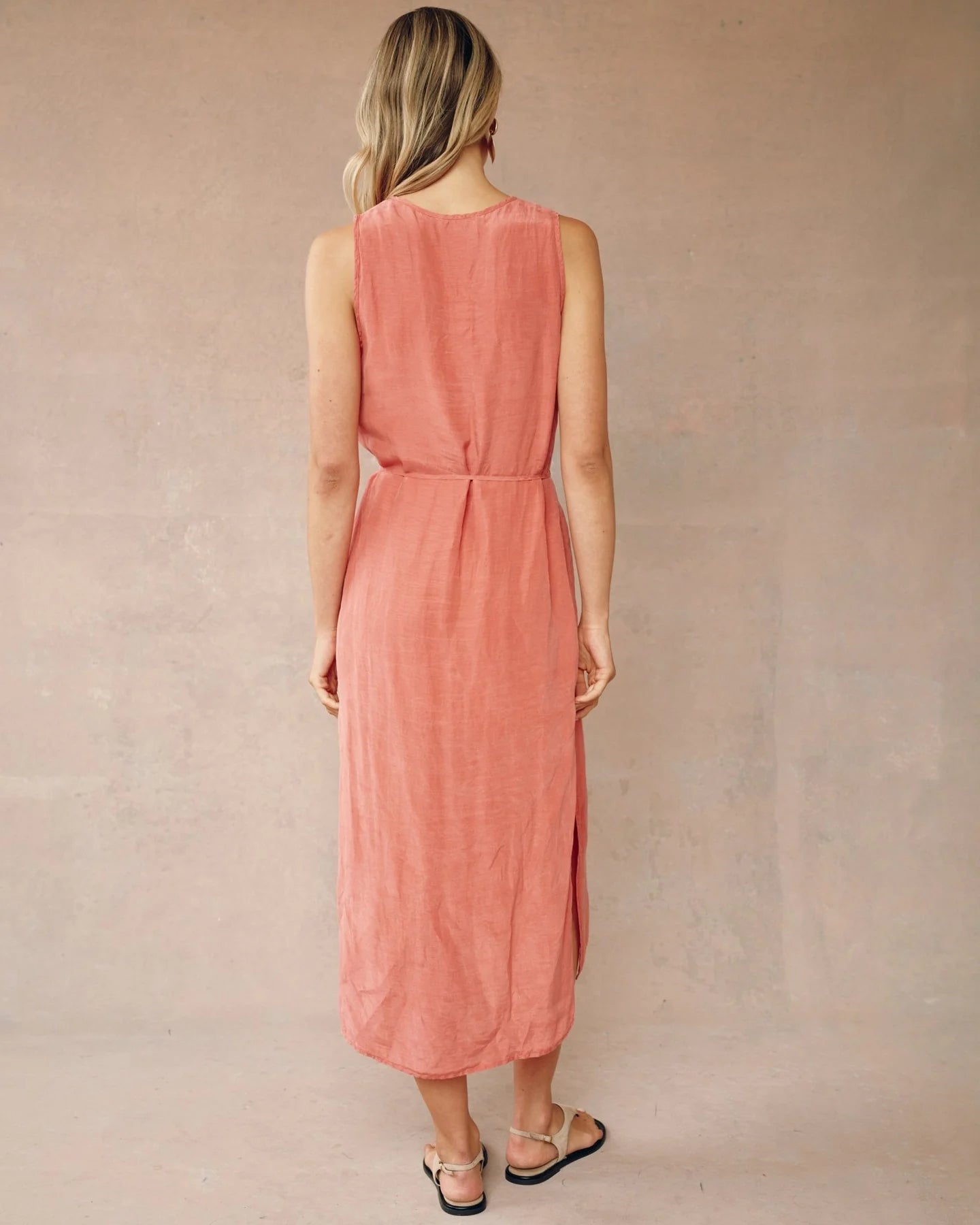 Sleeveless Belted Maxi Dress