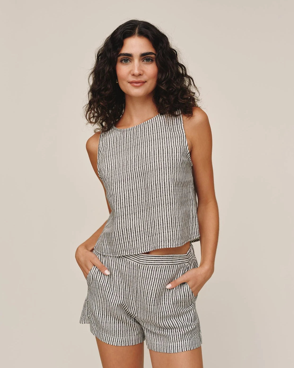 Sleeveless Boat Neck Split Back