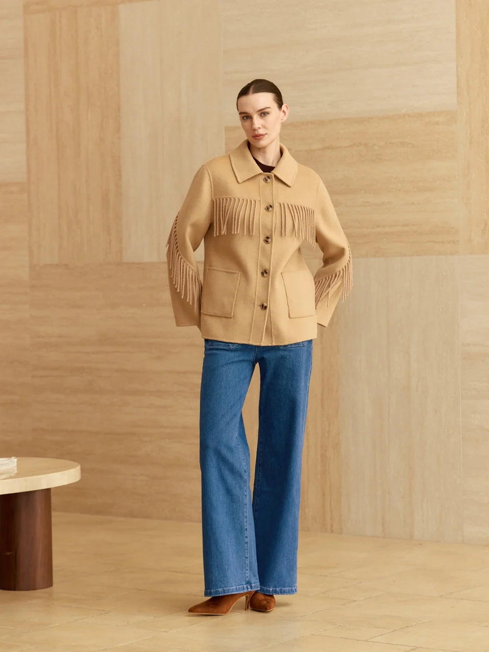 Western Fringe Cashmere Jacket