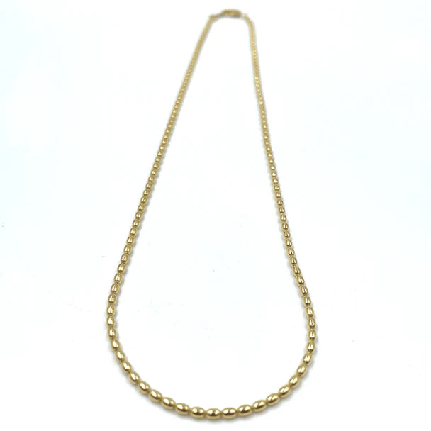14k Gold Filled Oval Pattern Necklace