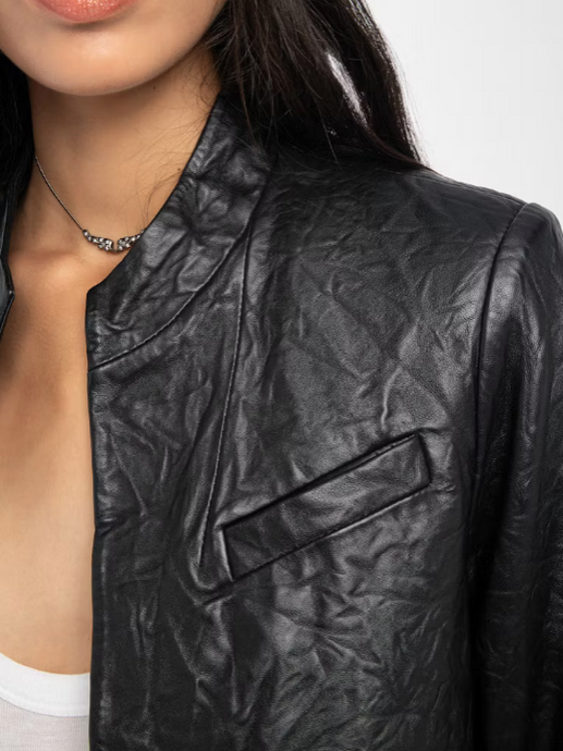 Elevate Your Fall Wardrobe with the Veryn Crinkled Leather Blazer