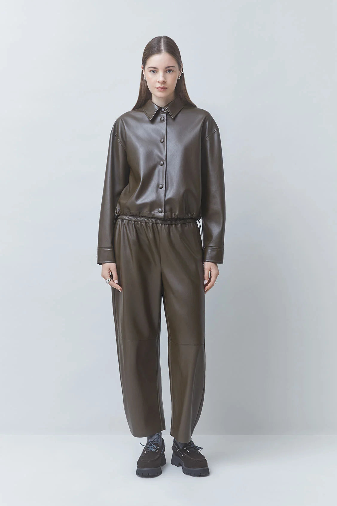 Lennox Faux Leather Blouse