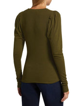 Load image into Gallery viewer, Rib Ruched Sleeve Henley
