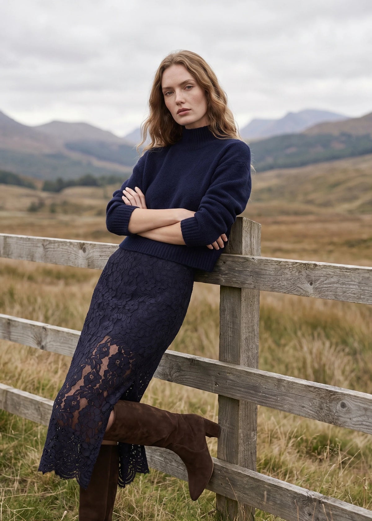 Osmond Lace Midi Skirt
