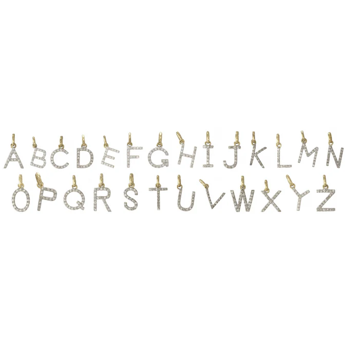 18" 14k Gold and Diamond Initial Necklace