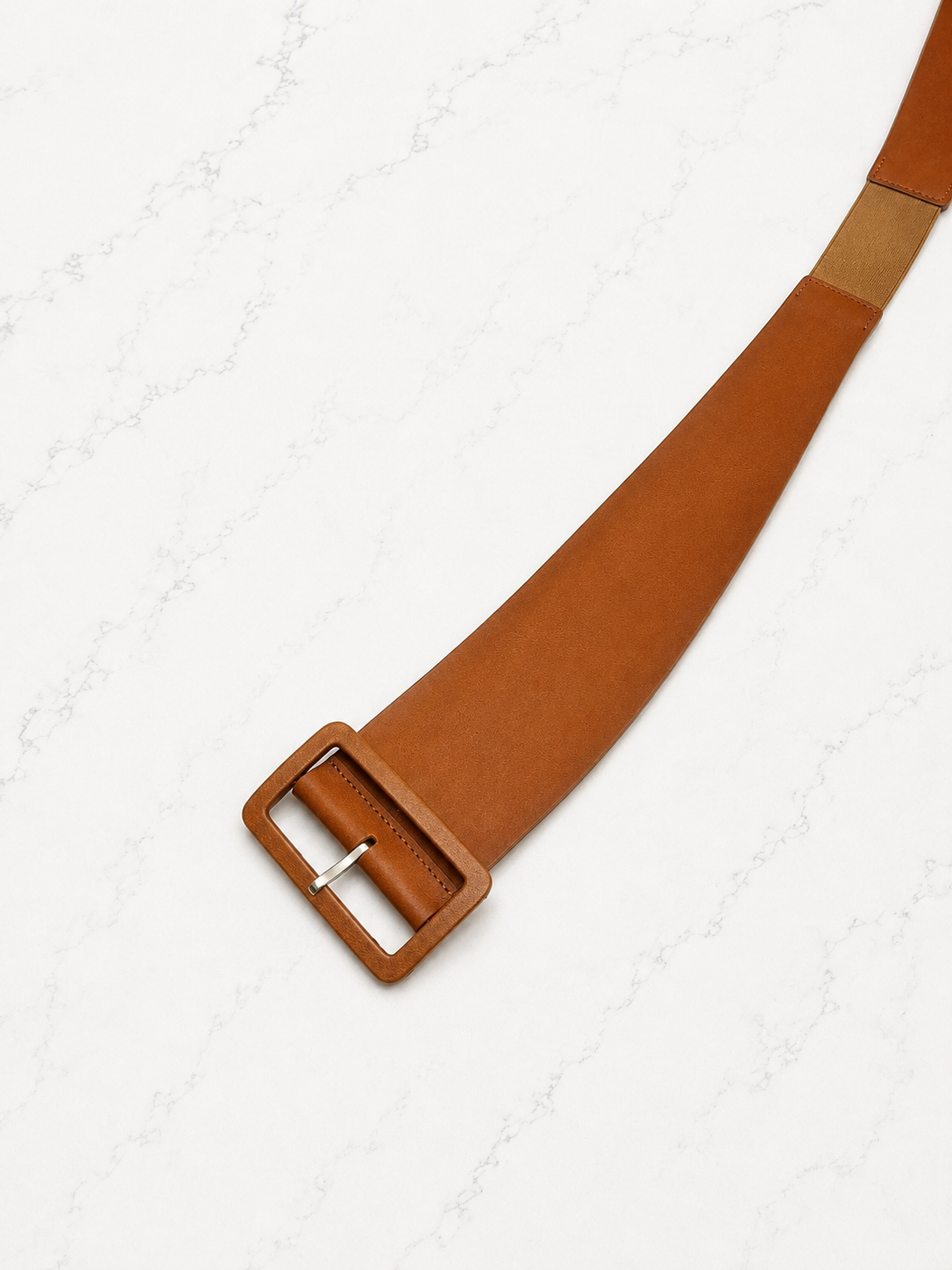 Leather Belt with Stretch Band