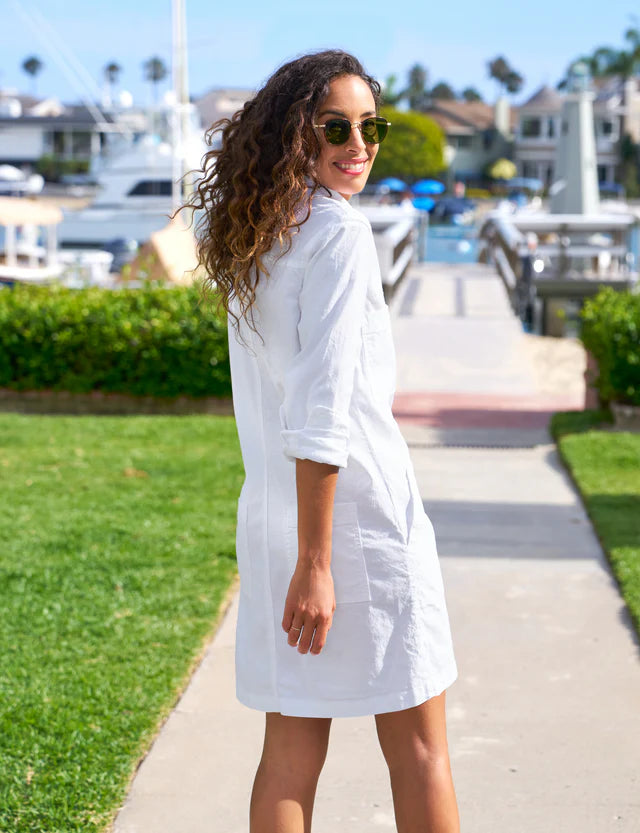 Ireland Long Sleeve Playsuit Dress Linen