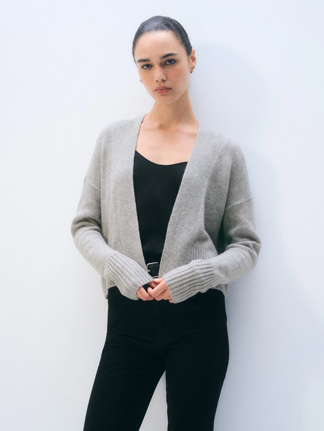 Cashmere Open-Front Cardigan