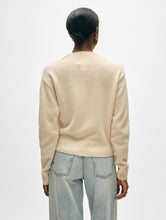 Load image into Gallery viewer, Cashmere Wide Rib Trim VNeck
