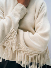 Load image into Gallery viewer, Cashmere Blend Luxe Fringe Crew
