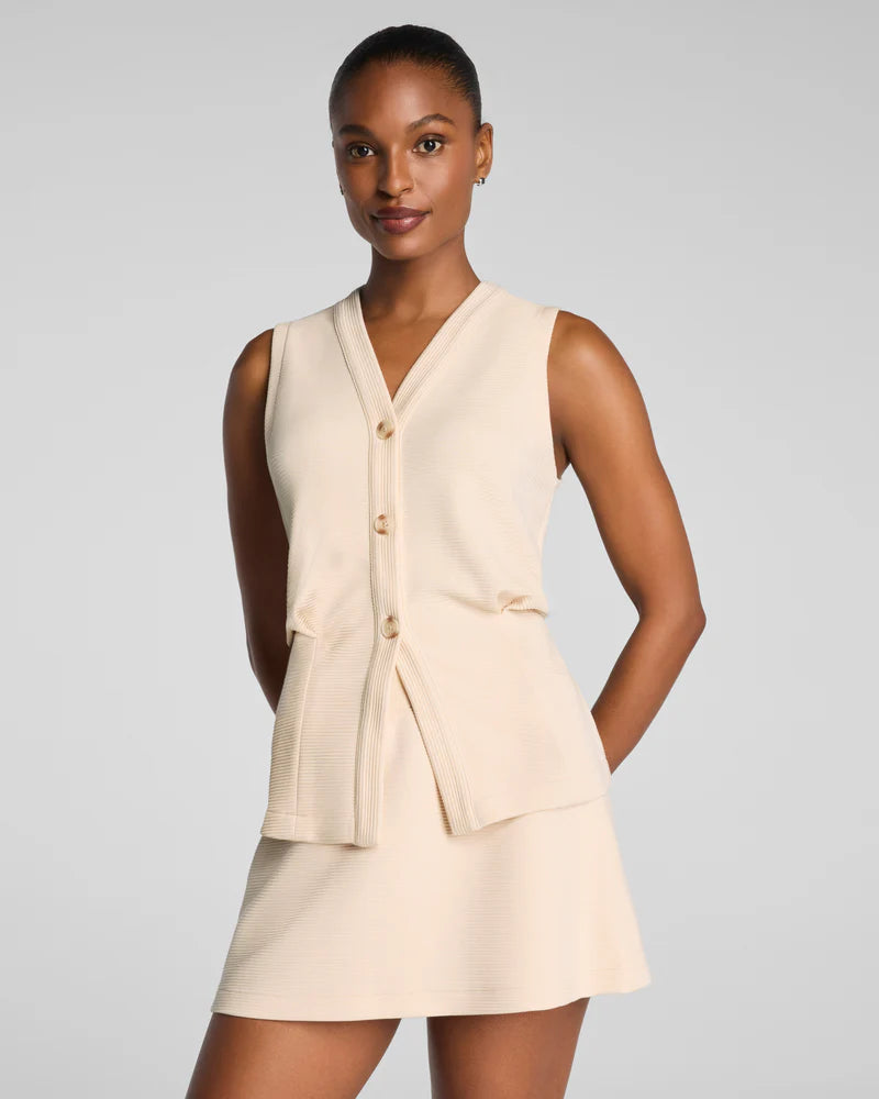 French Rib Button-Down Vest