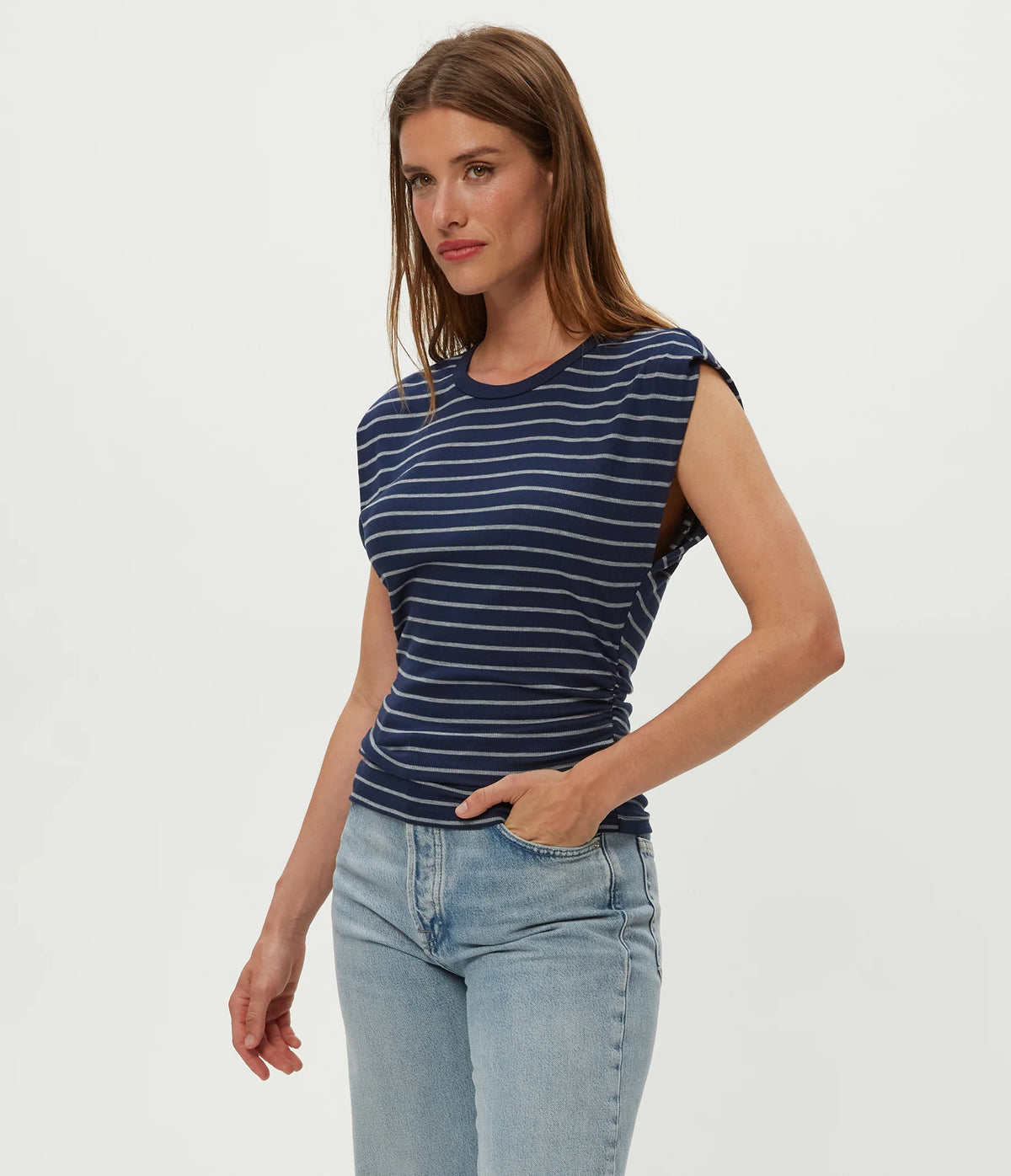 Joni Crew Neck Shoulder Top