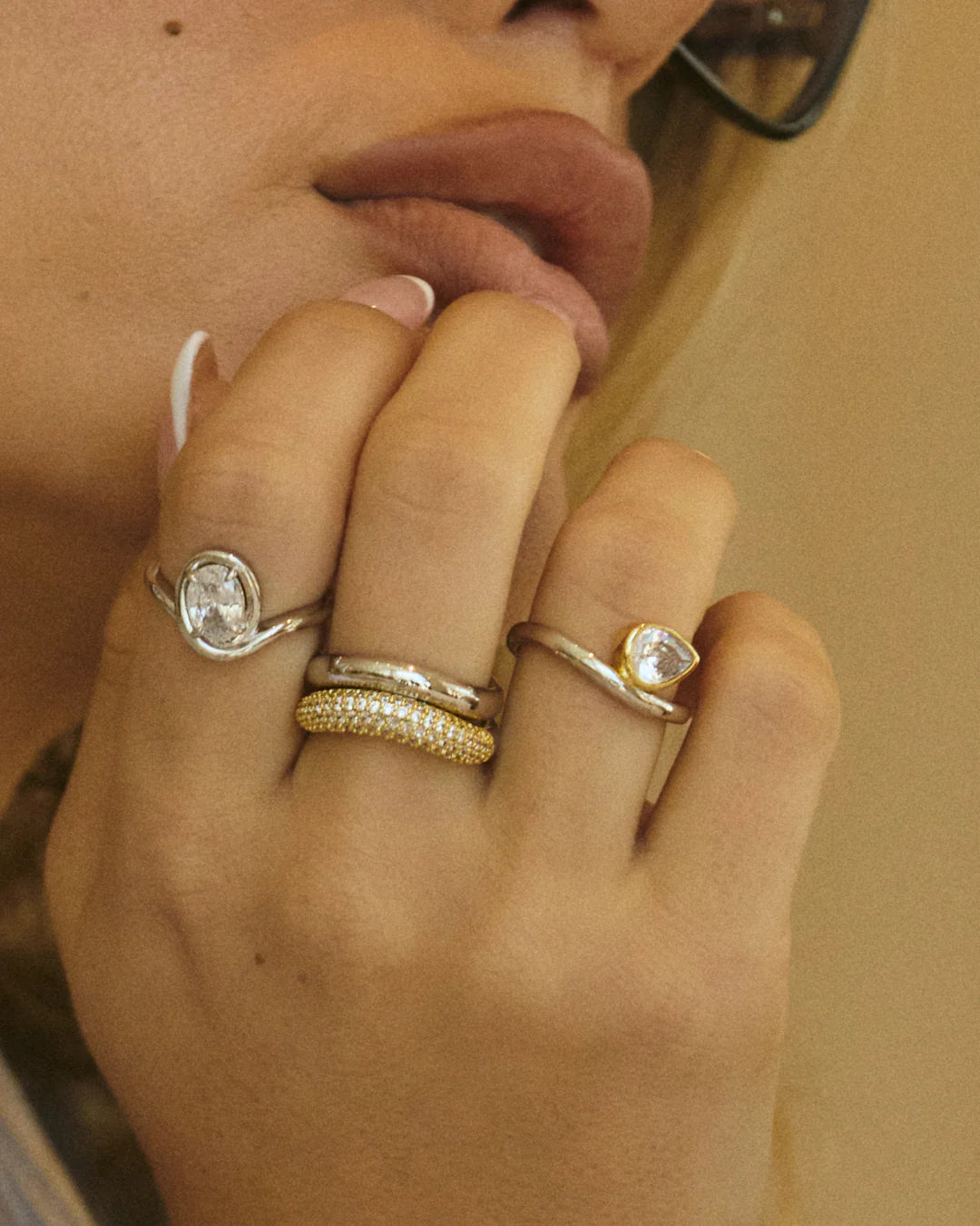 The Marais Wave Ring Set