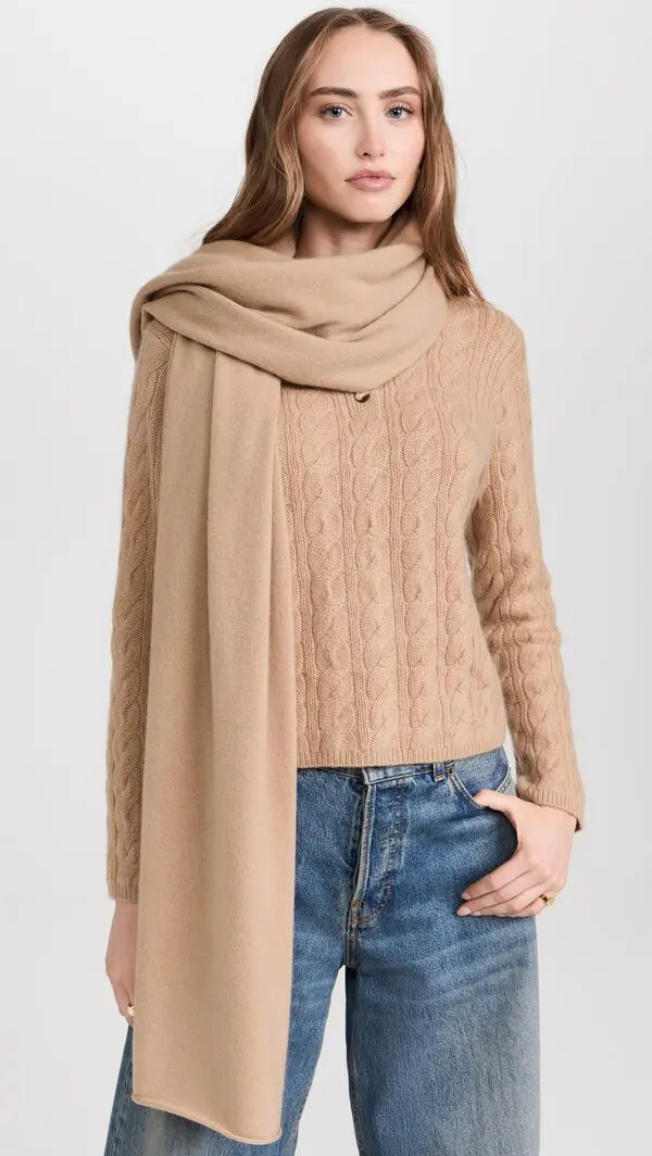 Boiled Cashmere Knit Blanket Wrap