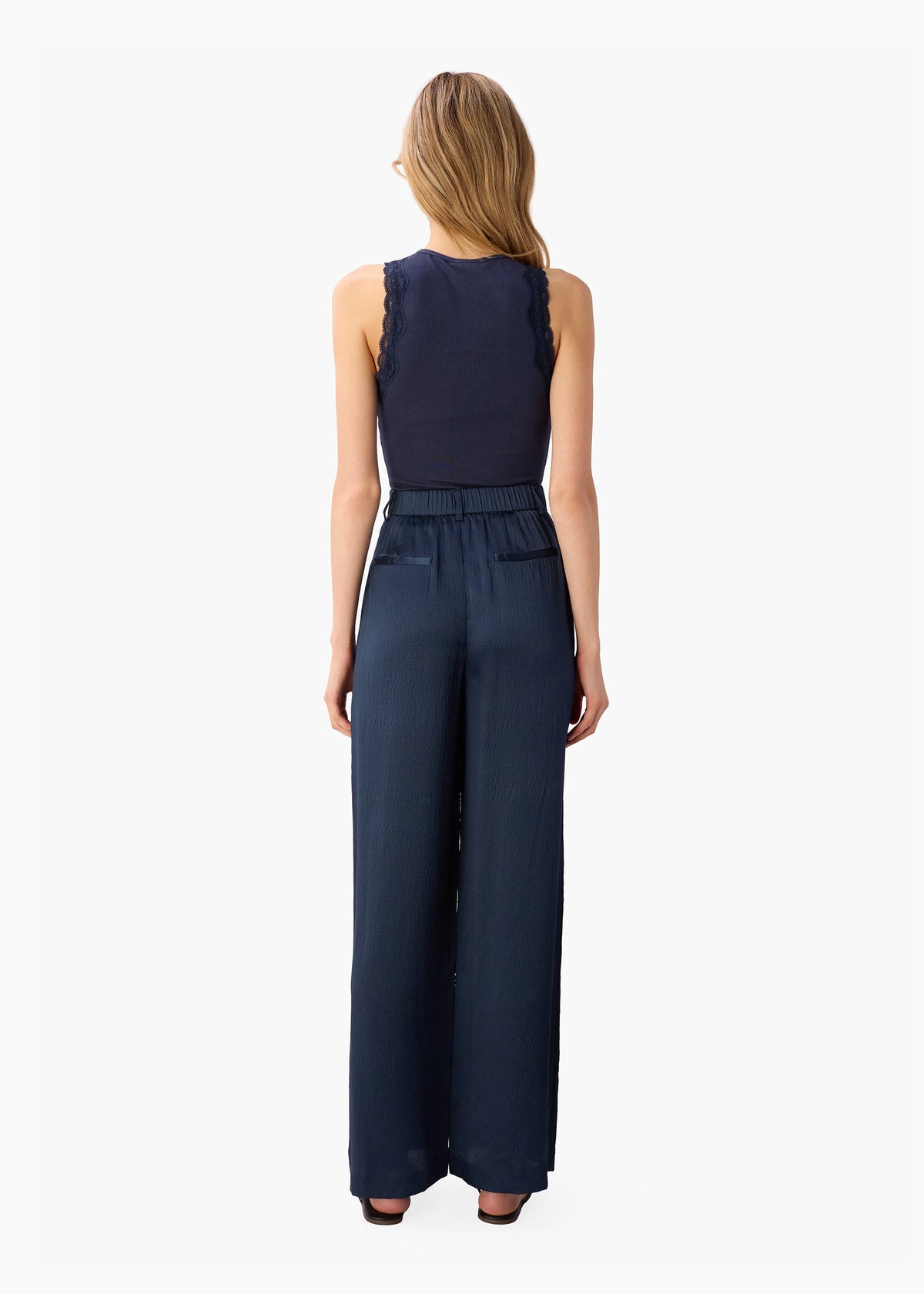 Kyley High Rise Hammered Silk Pant