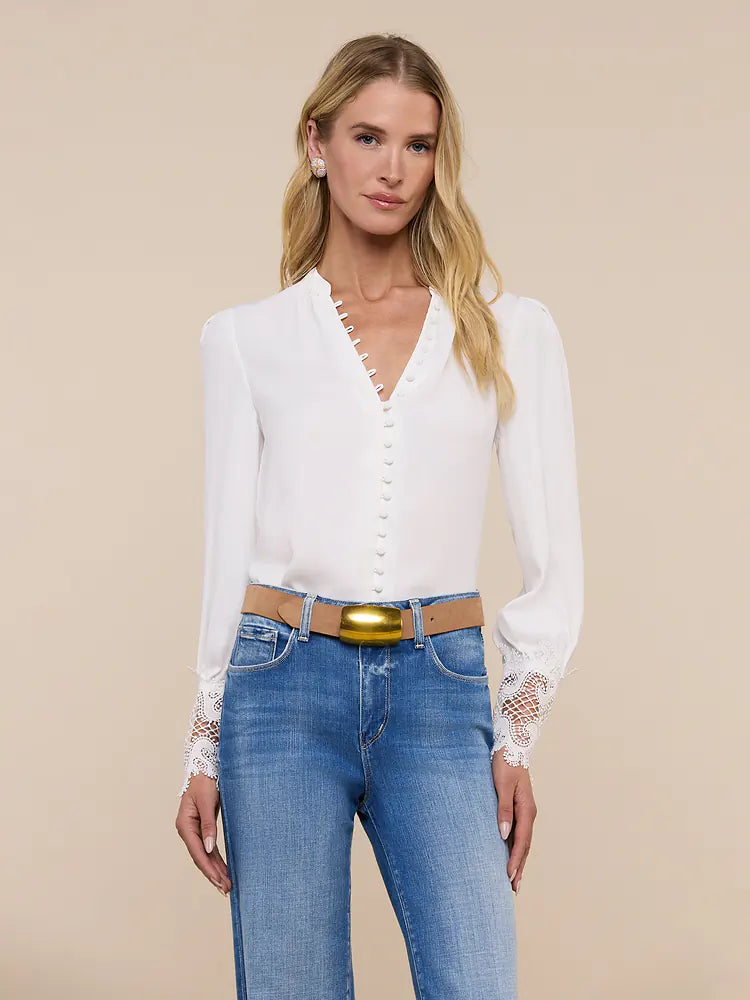 Ava Lace Cuff Blouse