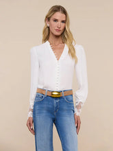 Load image into Gallery viewer, Ava Lace Cuff Blouse
