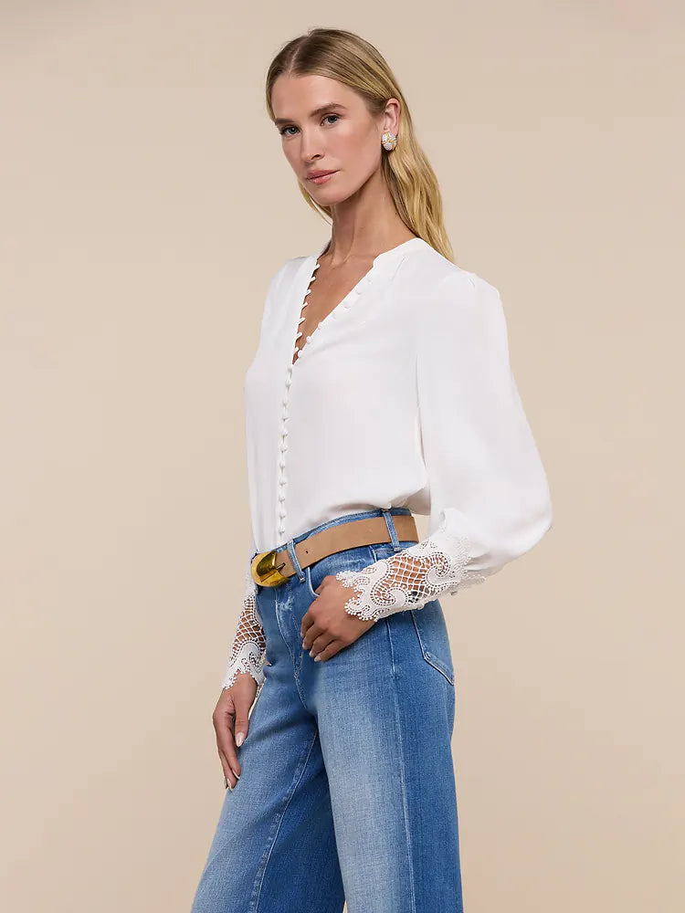 Ava Lace Cuff Blouse