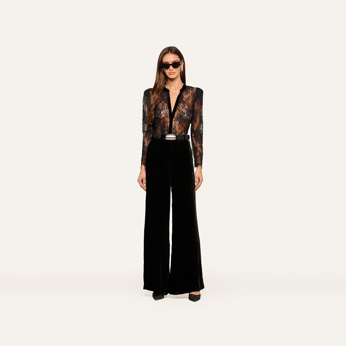 Dorthea Velvet Lace Blouse