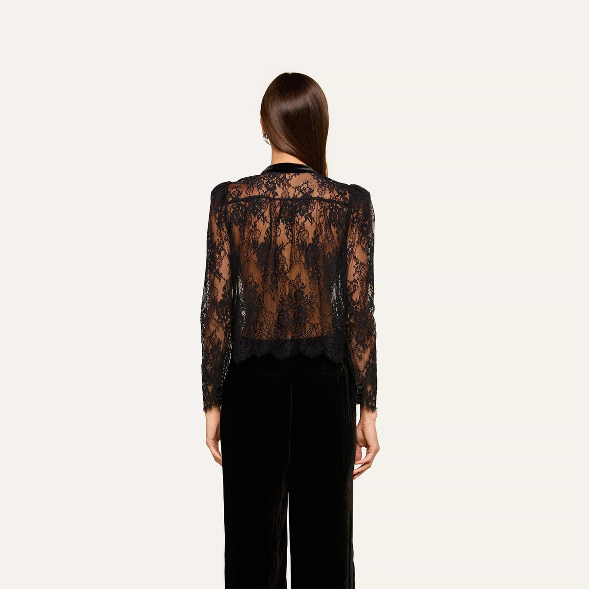 Dorthea Velvet Lace Blouse