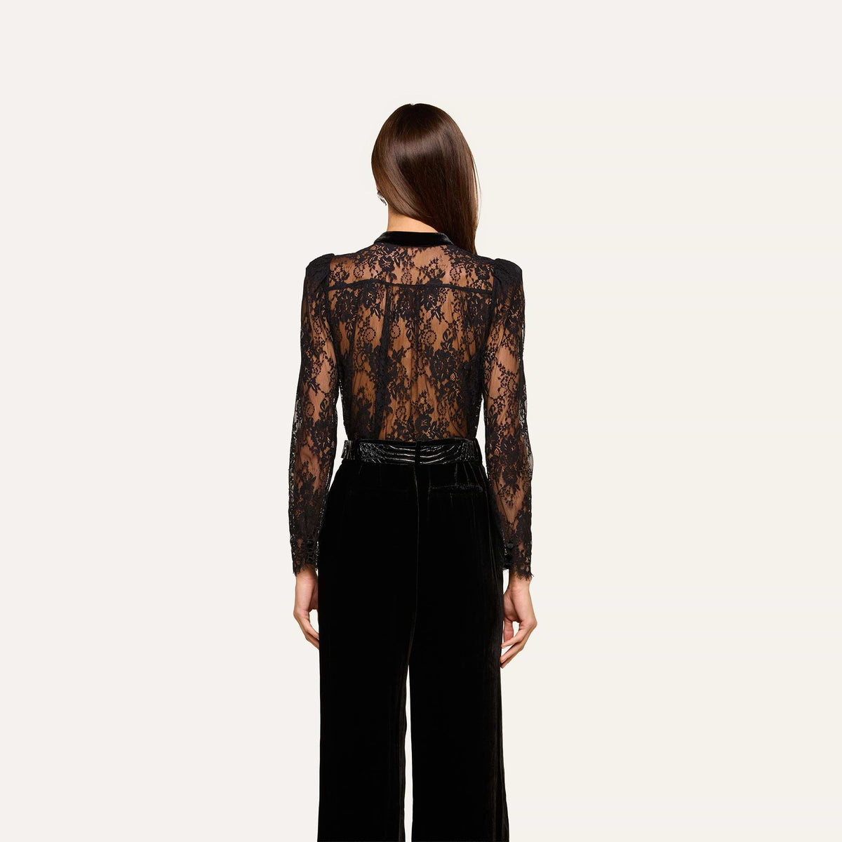 Dorthea Velvet Lace Blouse