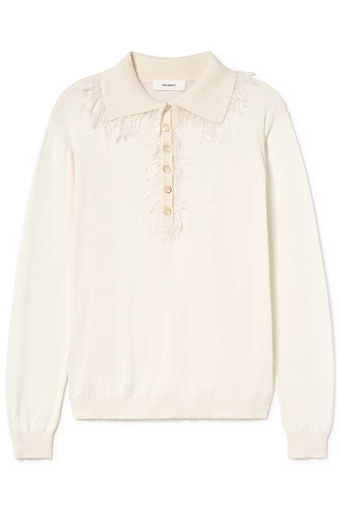 Fringe Polo Sweater