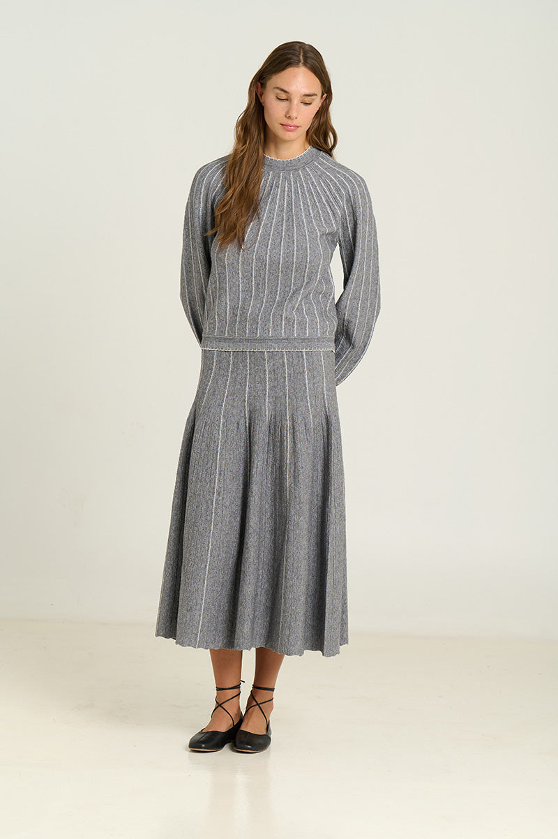 Radial Midi Skirt