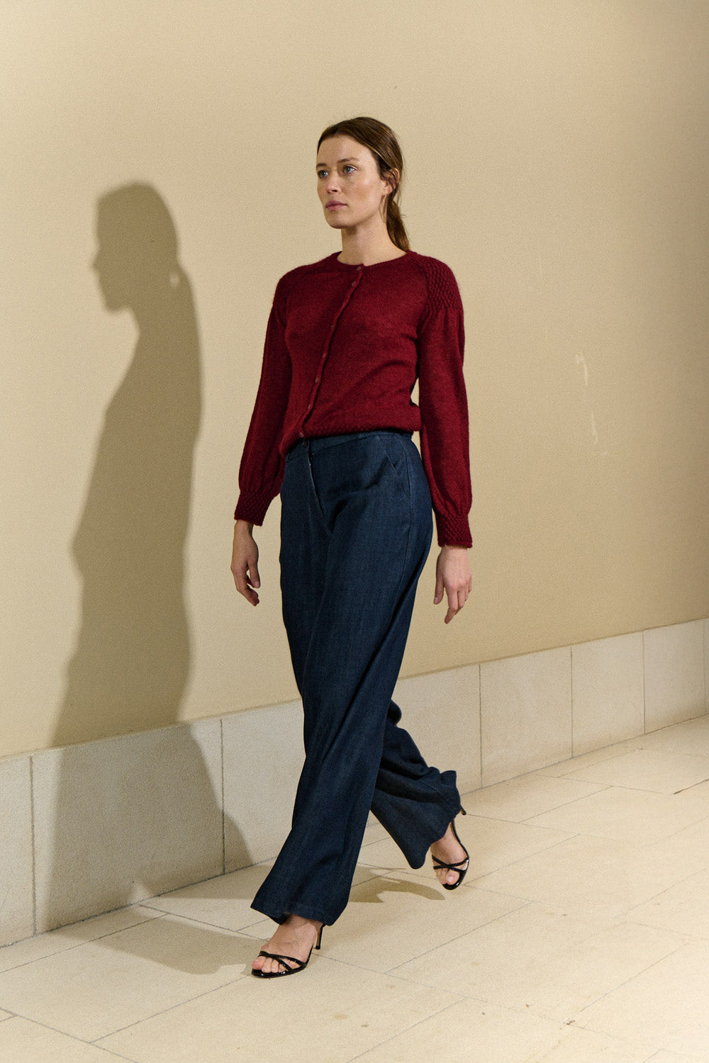 Cardigan With Honeycomb Detail